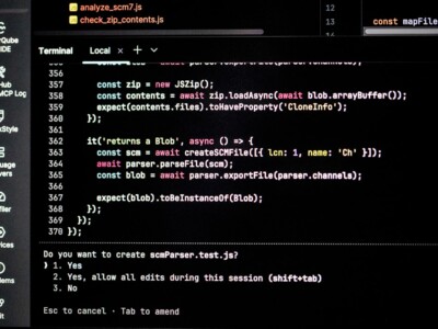 Computer screen displaying lines of code